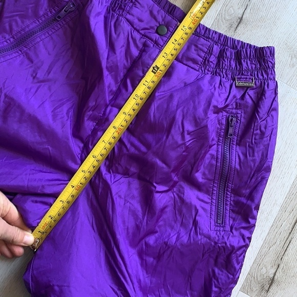 Vintage Edelweiss Purple Ski Snow Pants high waist shimmer retro size 14 women’s - Picture 10 of 15